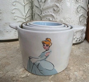NWT Rae Dunn Disney Princess Cinderella Set of 4 Ceramic Measuring Cups - Picture 1 of 6