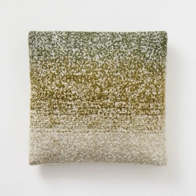 Set of 2 West Elm Ombre Pillow Cover In Evergreen 24” X 24” - Image 1 of 4