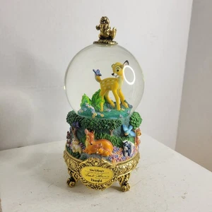 Disney Bambi Snow Globe Music Box - Frank Thomas Signature Edition Works Great - Picture 1 of 7