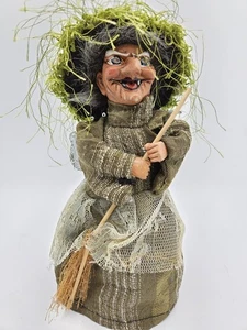 Halloween Witch With Broomstick Tree Topper Unbranded Unique  - Picture 1 of 9