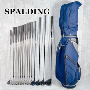 Spalding Men’s Golf Club Set 15pcs Full Beginner Carry Bag, Driver Woods Irons - Picture 1 of 10