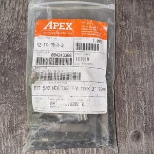 7 pack APEX SZ-TX-70-A-3 Apex Torx Bit, 5/8” Hex Insert T-70 Tx70-a3 T70 - Picture 1 of 3