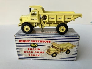 Dinky 965 Euclid Rear Dump Truck black and white Euclid logo Boxed - Picture 1 of 10