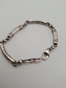 Vintage BRIGHTON Signed 'Marrakesh' Bracelet Silver Plate Etched FREE $HIPPING! - Picture 1 of 5