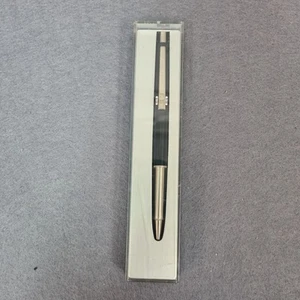 Vintage Black & Silver Paper Mate Contour Ball Pen Double Heart Refillable - Picture 1 of 5