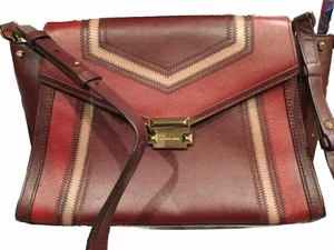 MICHAEL KORS Whitney Grande *RARO* Cuero Rojo Cartera/Hombro Bolso de Mano Cartera - Imagen 1 de 11
