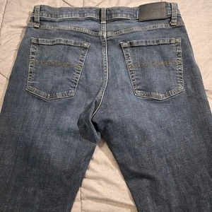 Pantalones de mezclilla Lucky Brand para hombre 33x32 azul lavado oscuro algodón elástico 221 rectos originales - Imagen 1 de 15