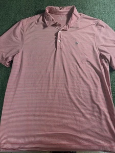 Camisa polo Vineyard Vines para hombre extra grande roja blanca a rayas logotipos de rendimiento - Imagen 1 de 10