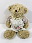 Mary's Bears 13" Light Brown Plush Bear White Dress Molly on Dress Stuffed Toy