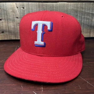 Vtg 90s Texas Rangers New Era Pro Model Diamond Collection 7 1/4 Red Wool Hat - Picture 1 of 10