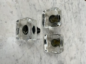 LOTTO DI TRE MANIGLIE DI DESIGN 60s ITALIAN DESIGN MURANO VETRO HANDLES - Picture 1 of 15