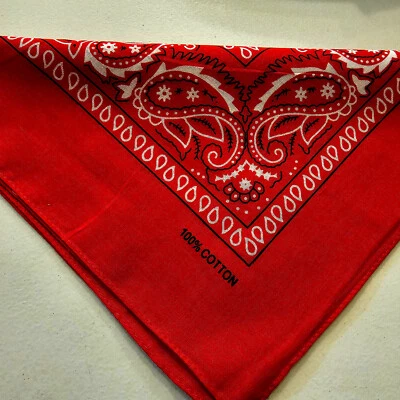 Бандана 100% хлопок пейсли печать двусторонняя голова шеи маска для лица 22 «x 22» - Изображение 1 из 4