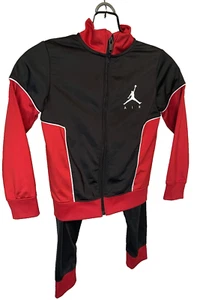 Jordan Jumpman Air Black Red Tracksuit Set (5–6 Years) — Zip Hoodie + Jogger - Picture 1 of 4
