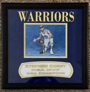 Stephen Curry signiert/gerahmt 8x10 Foto - Krieger, MVP - Beckett authentifiziert - Bild 1 von 4
