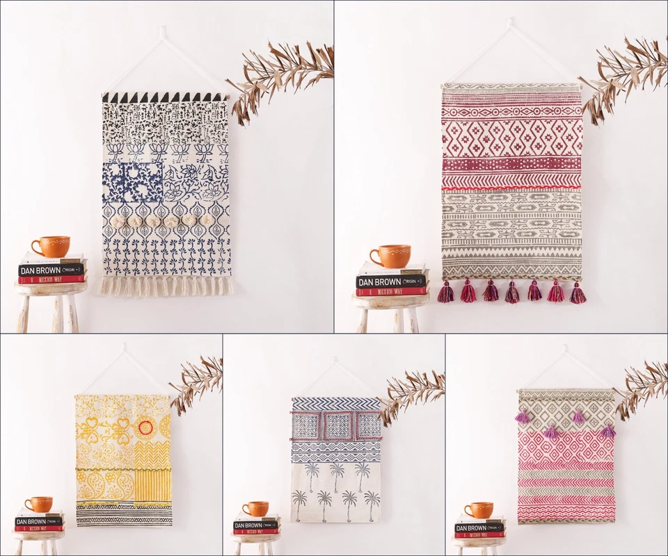 Tapiz colgante de pared tejido macramé - Boho Chic bohemio decoración del hogar geométrico Foto 1 de 1