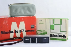 MINOLTA-16 P SUBMINIATURE SPY CAMERA WITH CASE, BOX AND INSTRUCTIONS 1960-65 - Picture 1 of 6