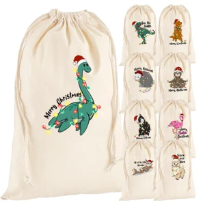 Personalised Christmas Sacks Any Name Animal Dinosaur Xmas Stocking Gift Bag - Picture 1 of 37