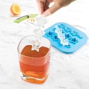 TOVOLO "STAR" SWIZZLE STICK ICE MOLD DRINK STIRRER SILICONE ICE CUBE TRAY PARTY - Picture 1 of 6