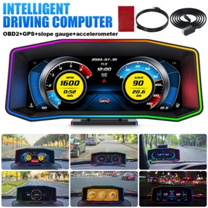 OBD2+GPS HUD Gauge Car Digital Head Up Display Speedometer Turbo RPM Alarm Temp - Picture 1 of 15