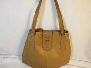 Contessa Genuine Tan Leather Shoulder Bag - Picture 1 of 9