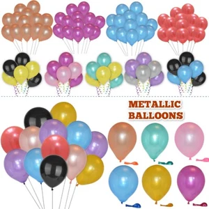 12" Metallic Balloon Latex Pearlized Birthday Wedding Baby Shower Balloons Party - Picture 1 of 112