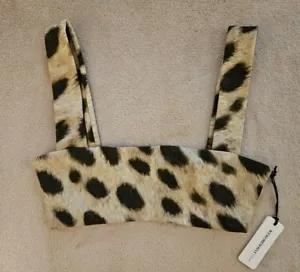 We Wore What Leopard Print Bandeau Bra Crop Top Sports Bra Athleisure XSmall - Picture 1 of 13