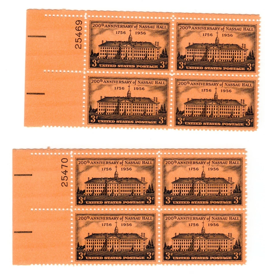 1956 US STAMP Scott #1083 4 -Block  3c FVF Sequential Numbering 2-Sheets MNH - Image 1 of 1