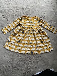 HANNA ANDERSSON Toddler GIRLS DRESS SIZE 2T Counting SHEEP Lamb Pocket Yellow