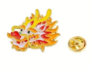 Dragon side Face Enamel Pin - Autum Tones - Australian stock Free AU Postage - Picture 1 of 1