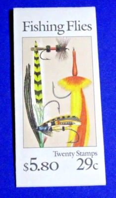 US BK189 FISHING FLIES 29c $5.80 COMPT. BOOKLET SC# 2545-49a (4) MNH SEALED #1 - Image 1 of 3