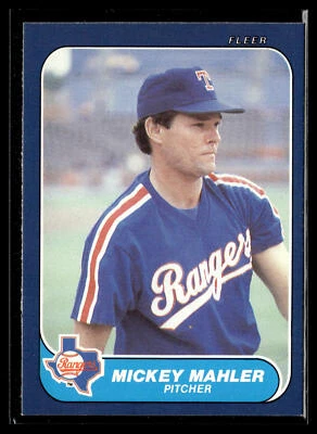 1986 Fleer Update Set Break Mickey Mahler #U-70 Texas Rangers - Image 1 of 2