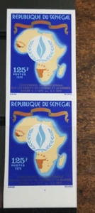 SENEGAL-1976 map-imperf pair ( MNH) - Picture 1 of 1