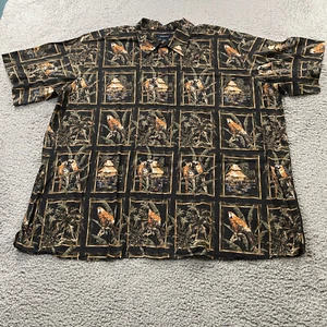 Harbor Bay Shirt Men's 2XL Hawaiian Parrot Summer Casual Beach Hut Aloha - Picture 1 of 12
