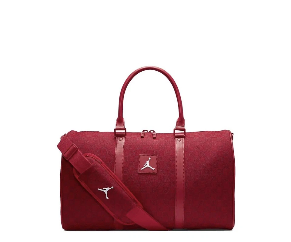Nike Air Jordan Monogram Duffle Bag Gym Red MA0759-R78 U.S. S&H
