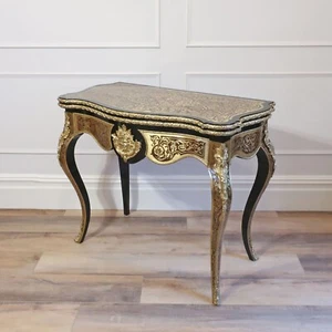 Antique Boulle Side Table and Games Louis XV Style by Maison Millet Restored - Picture 1 of 19