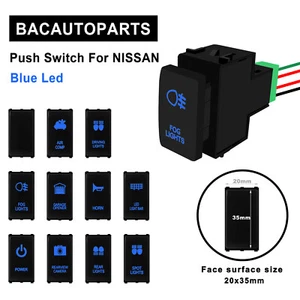 Interruptor de botón LED azul para Nissan Navara D40 X-Trail Pathfinder R51 Patrol - Imagen 1 de 16
