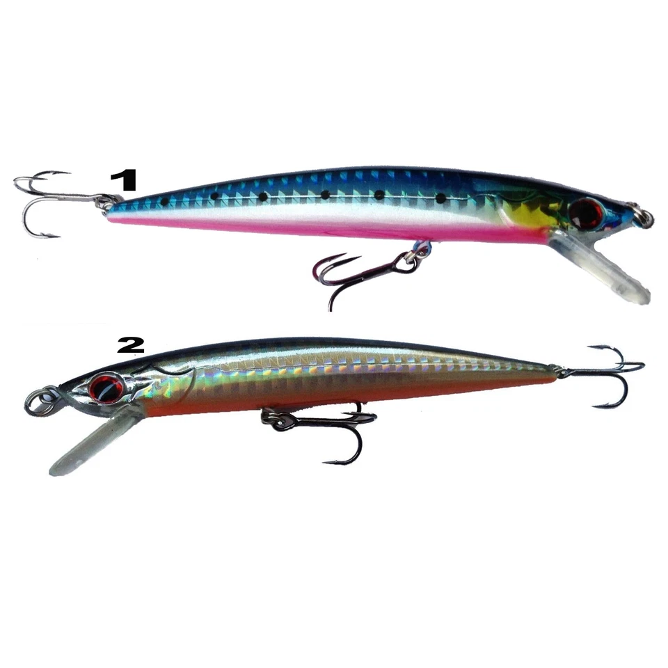 ARTIFICIALI SPIGOLA CANNA TRAINA SPINNING MINNOW ESCA ARTIFICIALE MARE BARCA ZZ  - Immagine 1 di 1