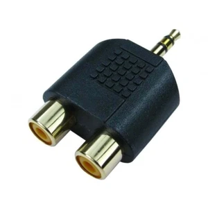 3.5mm Mini Jack to RCA Adaptor Y Aux Splitter Headphone -Twin Phono - Picture 1 of 11