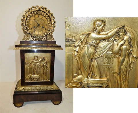 21 5/16in High French Tischuhr-Ca. 1850-aus Wood With Bronze Cover