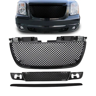 3PCS Of Front Grille and Hood Molding For GMC Yukon XL Denali 1500 2500 07-2014 - Image 1 of 4