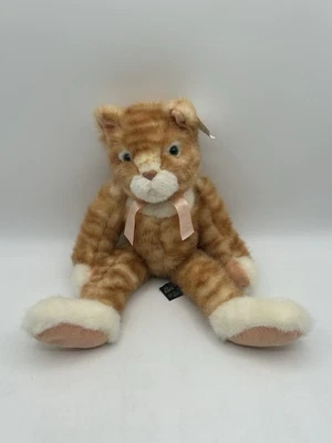 Russ Berrie винтажная коллекция Heartcraft царапина 14 дюймов полосатый кот с ярлыком утяжеленный - Изображение 1 из 4