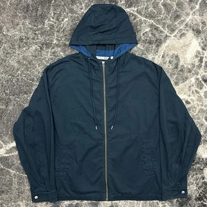 JW Anderson Uniqlo Jacket Mens XL Navy Blue Cotton Oversized Parka Full Zip Hood - Picture 1 of 6