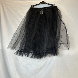 Tutu Lagenlook Tüll’ Schwarz Gothic Rock XL Erwachsene Cancan Witchy - Bild 1 von 8