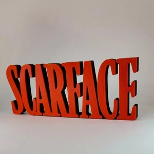 Scarface 3D printed Logo Decor 8"x3 " sign, for wall or shelf art display. - Picture 1 of 3