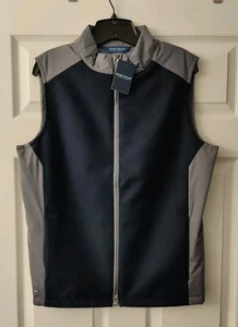 NWT SMALL Peter Millar Cambridge Men's Hybrid Navy Gray Vest Jacket MSRP $295 - Picture 1 of 6