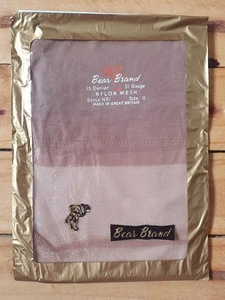 Vintage Bear Brand Fully Fashioned Sheer Nylon Stockings 1950s - 11 Sugarbeige - Picture 1 of 2