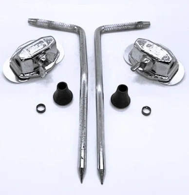 Ludwig #1305C Gull Wing Spurs & P-1216A Mounts Cir 66 w/Retainer Rings LGWSM-401 - Image 1 of 4