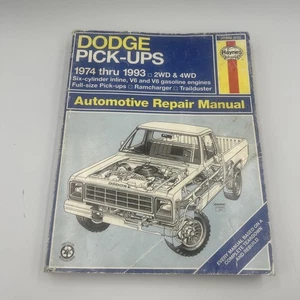 Dodge Pick-ups Ramcharger & Trailduster 1974-1993 manual reparación automática Haynes 912 - Imagen 1 de 3