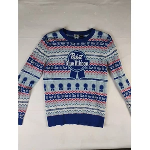 Pabst Blue Ribbon Sweater XL Extra Large Beer Logo Graphic Crew Neck Pullover - Bild 1 von 4
