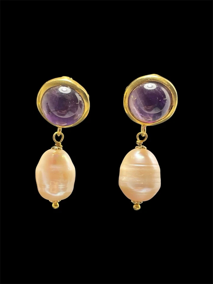 Orecchini con ametiste per le barocche in argento 925 - Immagine 1 di 4